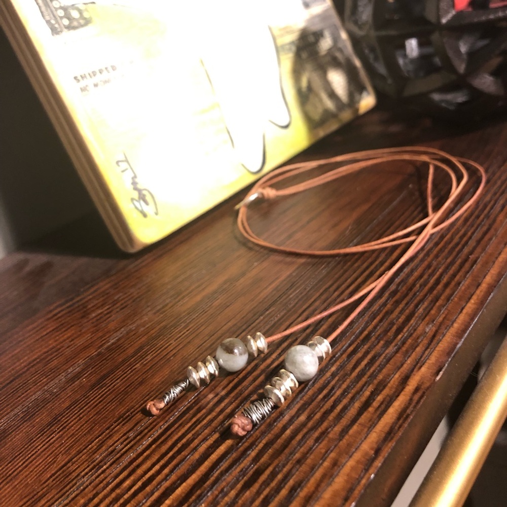 👉handmade 👈African Jade Lariat necklace